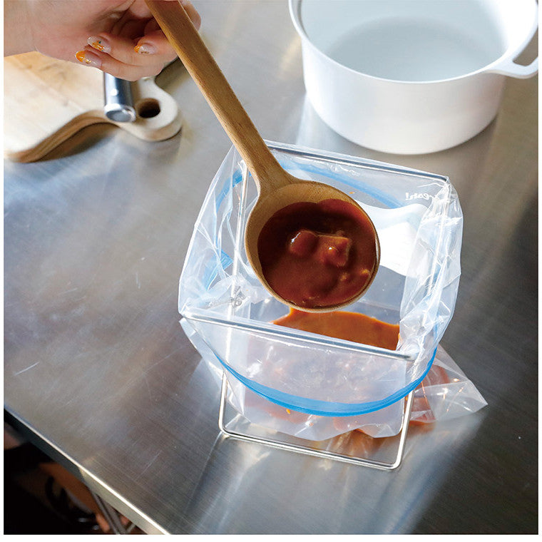 日本 CB JAPAN 可收合支架 不鏽鋼垃圾袋架 | 廚房浴室必備 露營垃圾夾