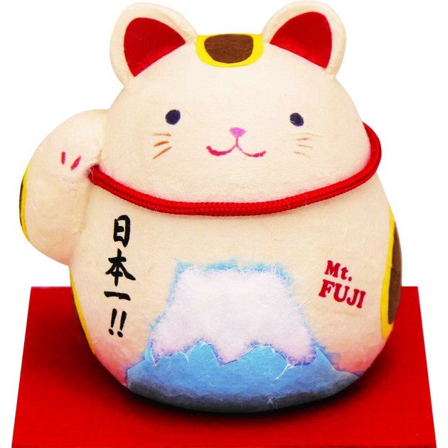 和紙招財貓︱擺飾 招財招福 富士山 風水擺飾