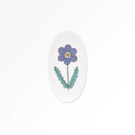 日本製 九谷燒 花朵橢圓小皿 附禮盒 四色 | 點心盤 飾品盤 迷你小皿