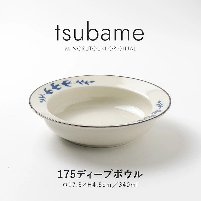 日本製 美濃燒 燕子深盤︱濃湯碗 湯碗 飯碗 餐盤