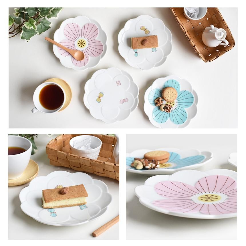 日本製 九谷燒 浪漫花盤 17cm | 中盤 點心盤 淺盤 兩色 附禮盒 晴九谷