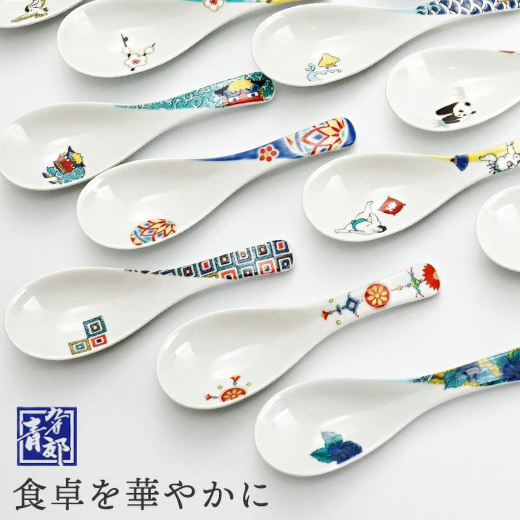 九谷燒 青郊窯 日本製彩繪湯匙 | 中華湯匙 湯匙 湯勺