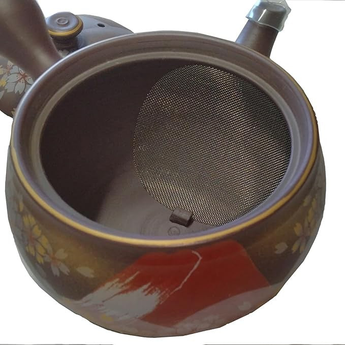 日本製 萬古燒赤富士 萬古急須壺 350ml | 泡茶茶具 富士山 茶具 送禮