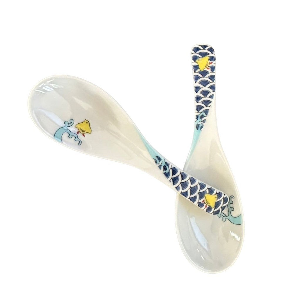九谷燒 青郊窯 日本製彩繪湯匙 | 中華湯匙 湯匙 湯勺