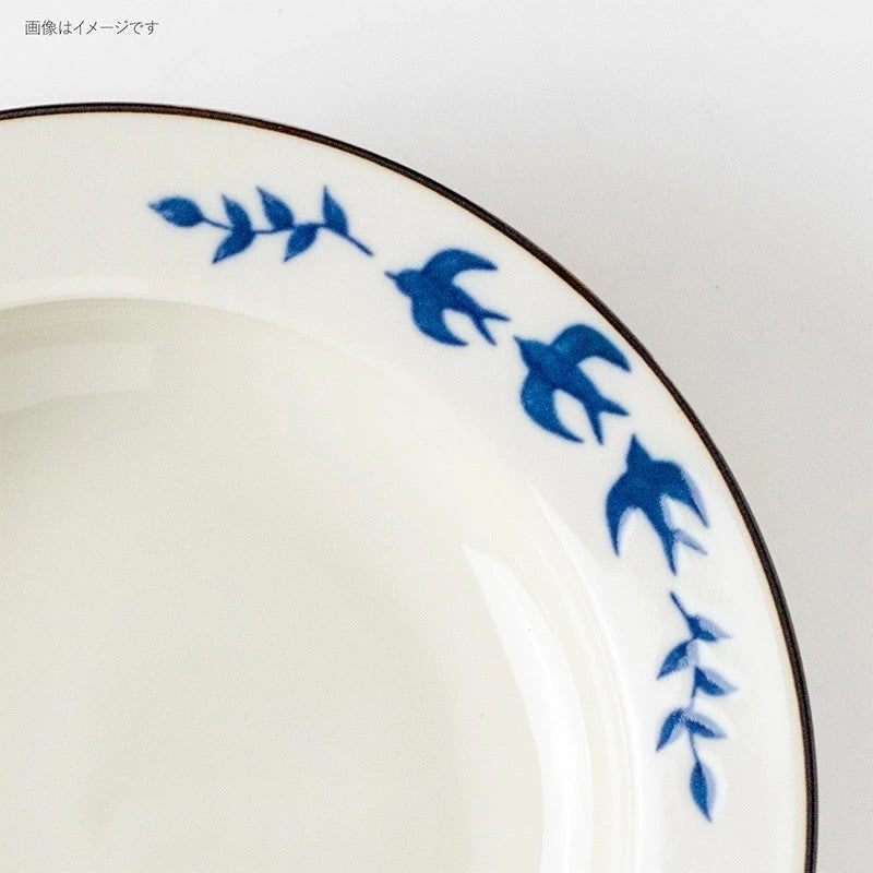 日本製 美濃燒 燕子深盤︱濃湯碗 湯碗 飯碗 餐盤