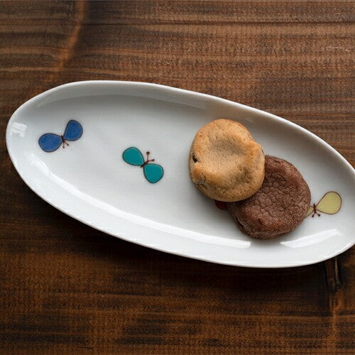 日本製 九谷燒 繽紛橢圓盤 18.5cm | 點心盤 晴九谷 HAREKUTANI 禮盒