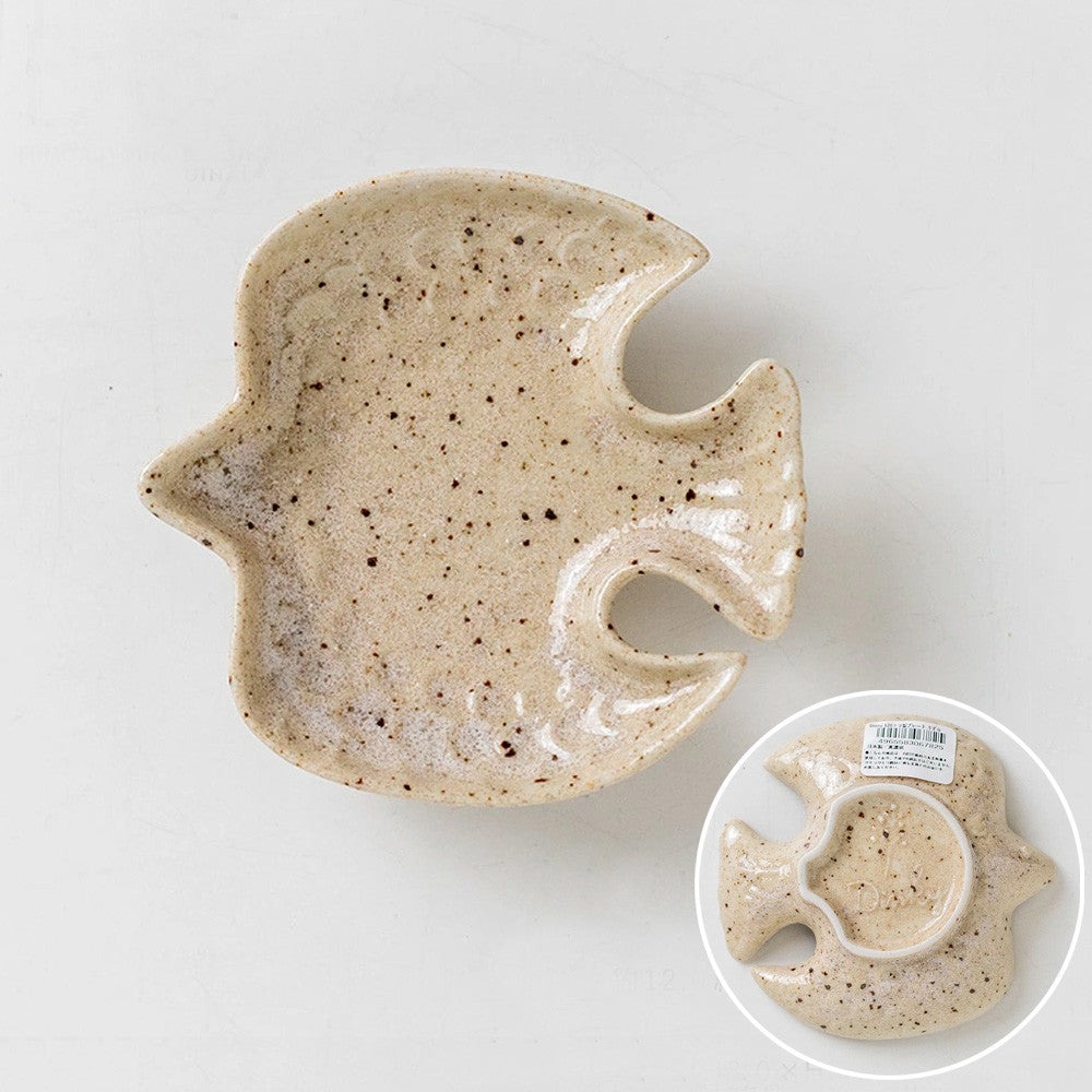 日本製 美濃燒 小鳥造型陶瓷盤 咖啡色 12cm|水果盤 小菜盤