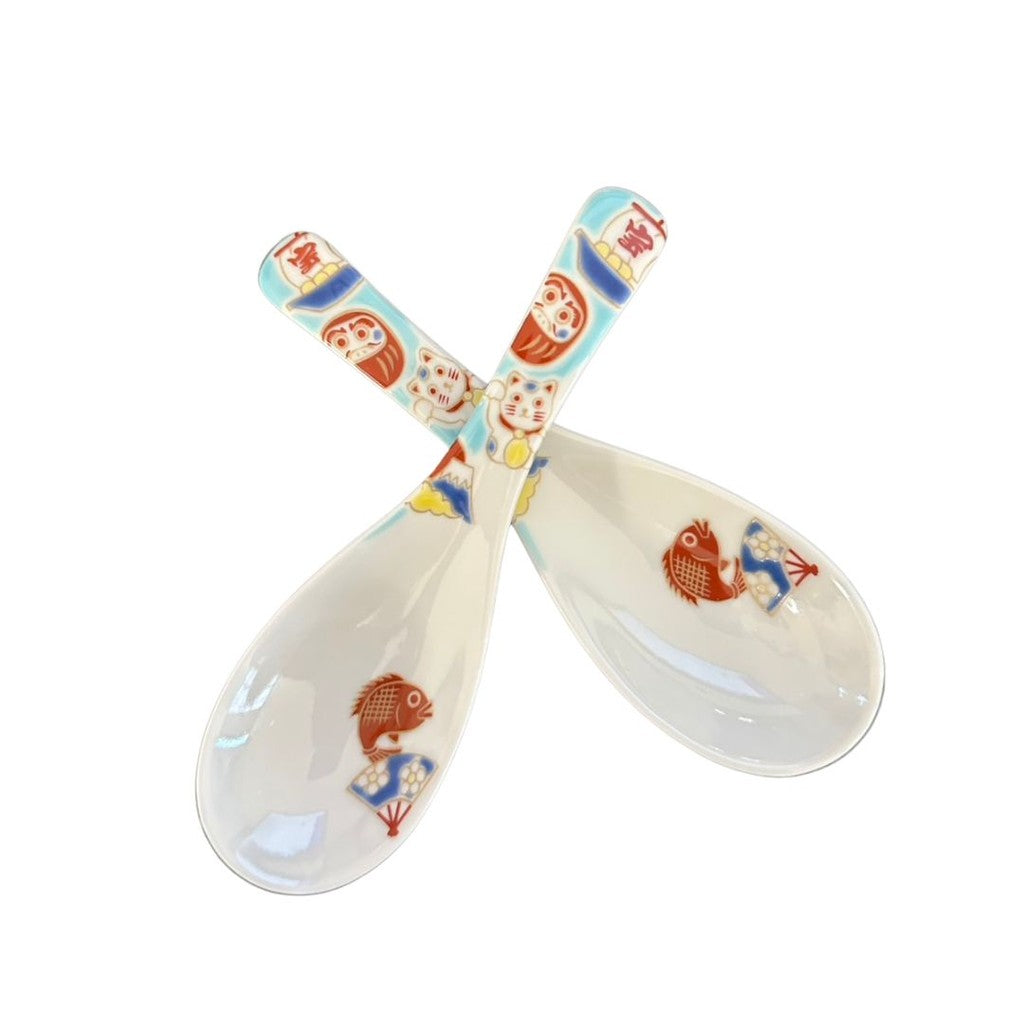 九谷燒 青郊窯 日本製彩繪湯匙 | 中華湯匙 湯匙 湯勺