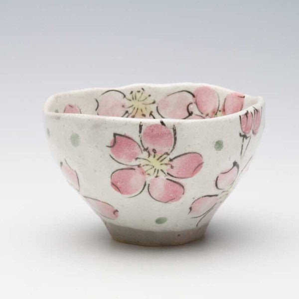 櫻花碗 日本製 春日粉引櫻花陶碗 粉 紫 11.2cm|瀨戸燒 日式碗 古早碗 舞陶館 陶瓷碗 飯碗 碗