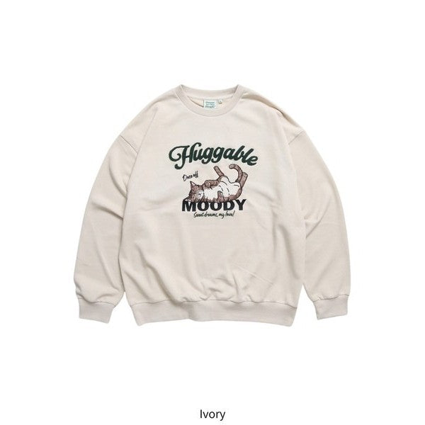 日本代購 POWER TO THE PEOPLE 貓咪刺繡 大學T 日系大學t 長袖t恤 長袖 t恤女