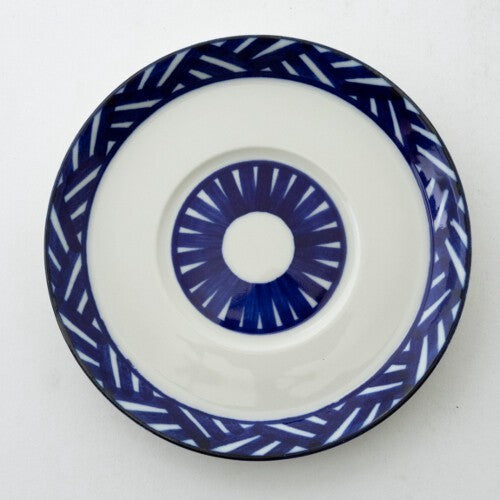 日本製 北歐風藍白圖騰咖啡杯碟 200cc | 巴克風 海軍藍餐盤 甜點盤 幾何盤 紅茶杯 茶杯 杯盤組