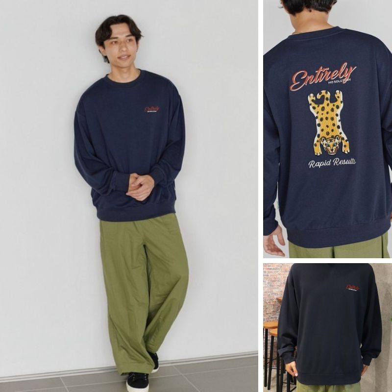 日本代購 獨特豹刺繡棉質長袖上衣 POWER TO THE PEOPLE 大學t長袖 美式大學t 大學t