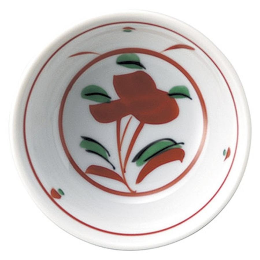 陶瓷碗 日本製 美濃燒 10cm|赤繪花 赤野花 壽喜燒碗 小碗 飯碗 美濃燒碗 日式碗 餐具碗 復古碗