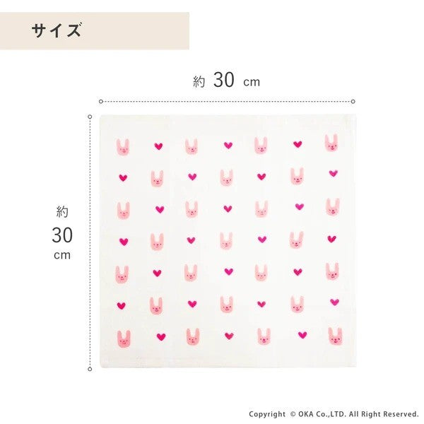 日本 Oka 銀離子Ag+抗菌抹布 30x30cm 兔子 花 貓咪|吸水抹布 碗盤擦拭布