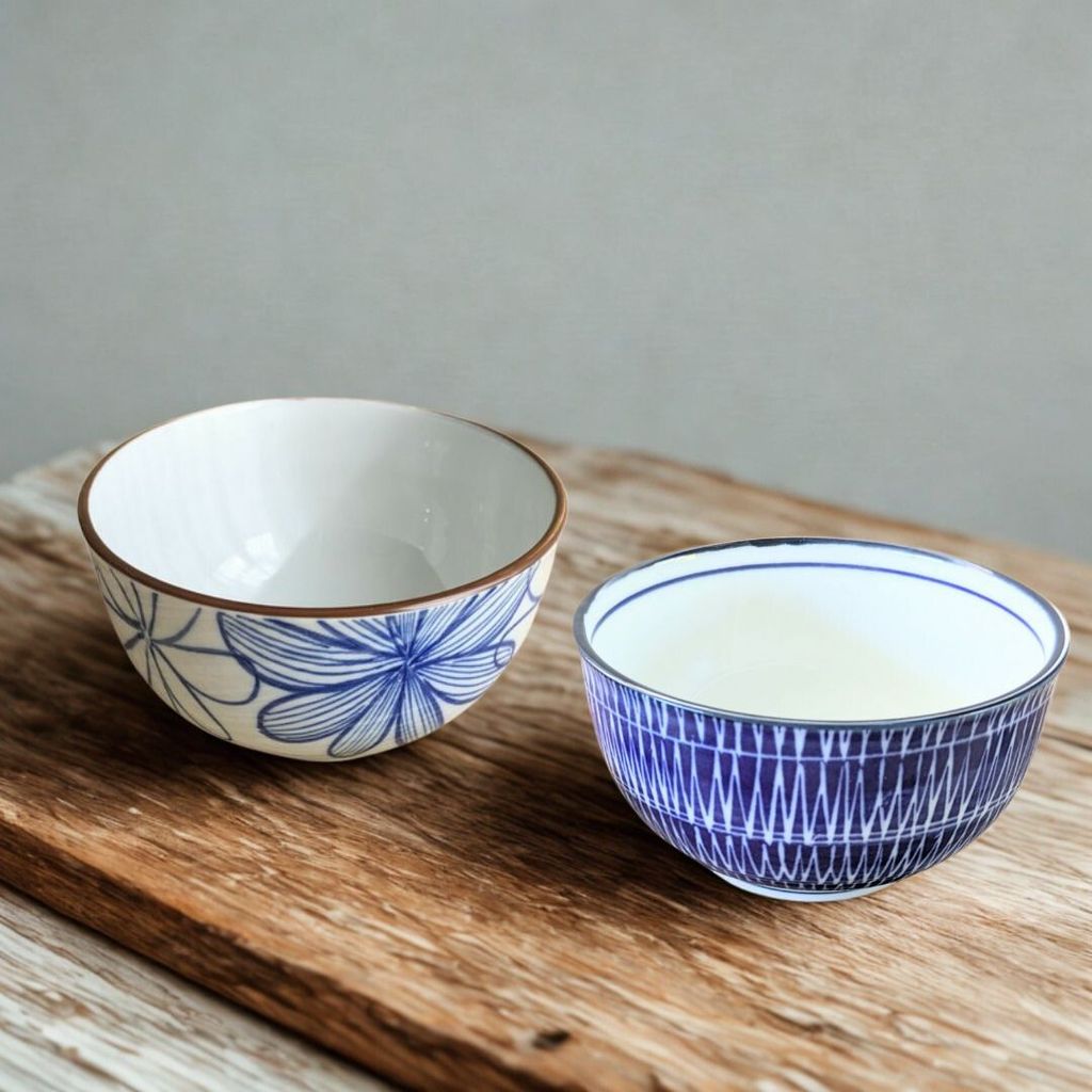 日本製 美濃燒 多功能陶瓷碗 兩色 | 日本碗 陶瓷碗 花卉碗 小丼碗 沙拉碗 拌飯碗