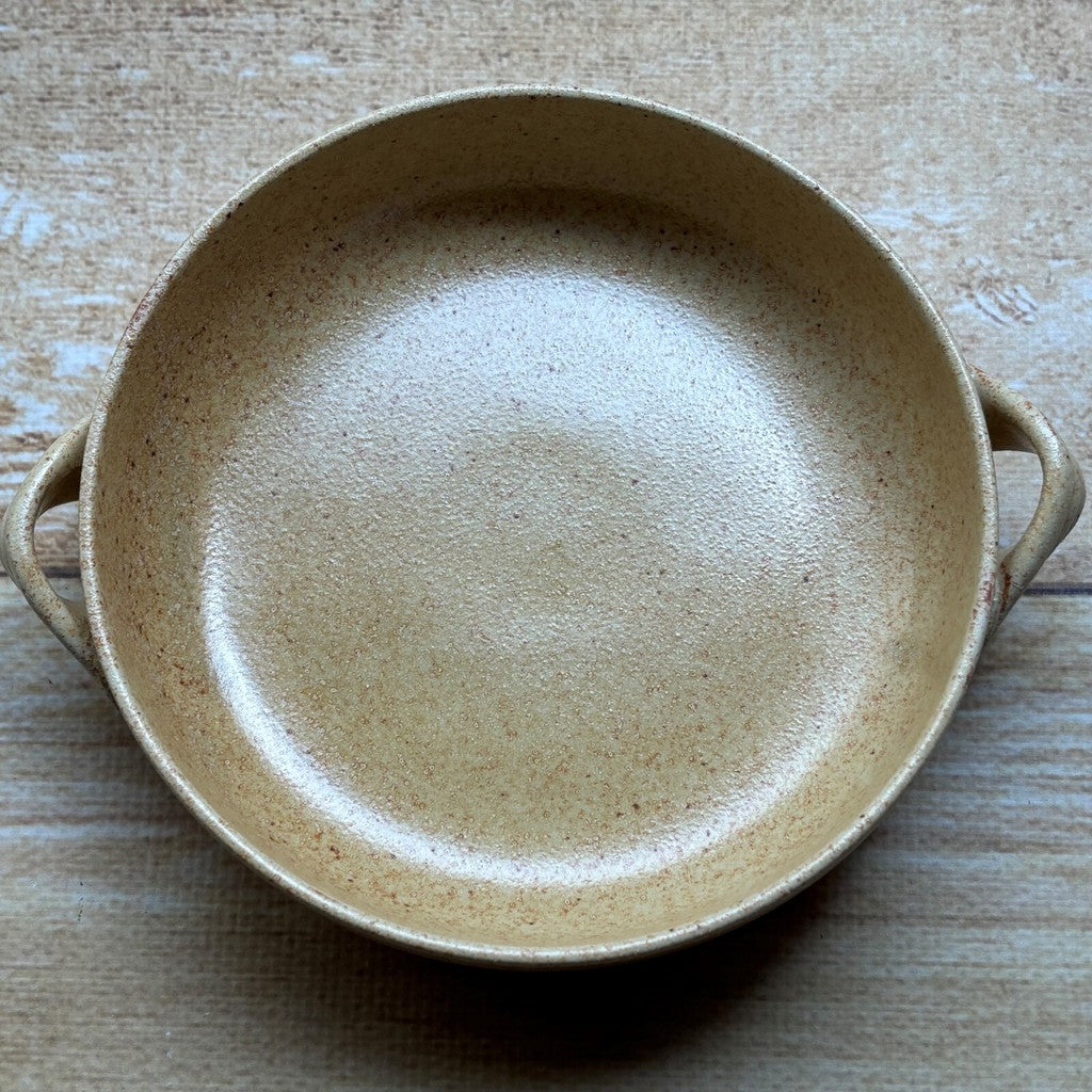 日本製 美濃燒 陶瓷圓形雙耳盤 | 雙耳圓盤 陶瓷盤 圓盤 盤子 雙耳盤 深盤 可堆疊