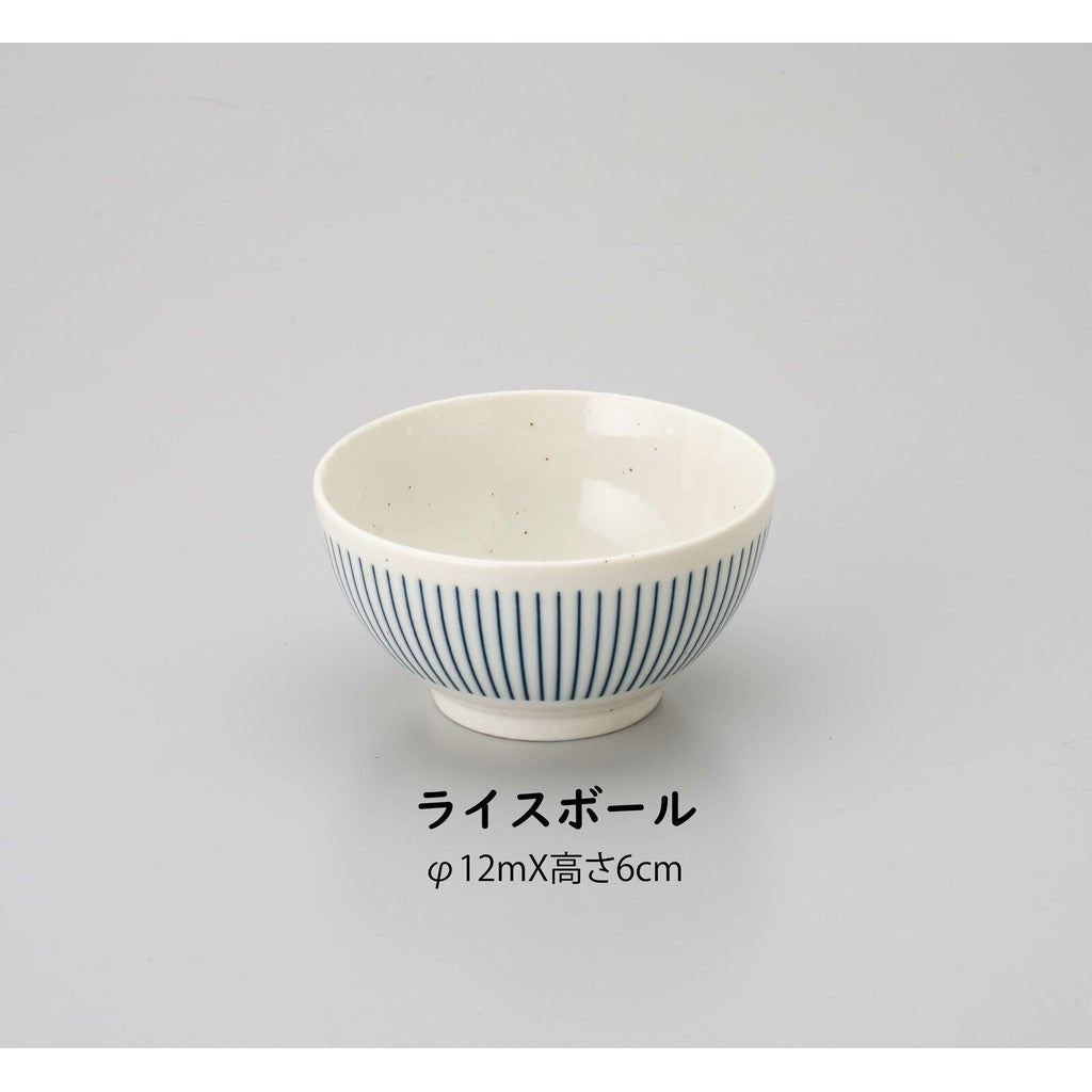 日本製 美濃燒 粉引紺十草 陶瓷碗盤 | 線條餐盤 日本餐盤 圓盤 飯碗 小碗 陶瓷盤 盤子 日本碗