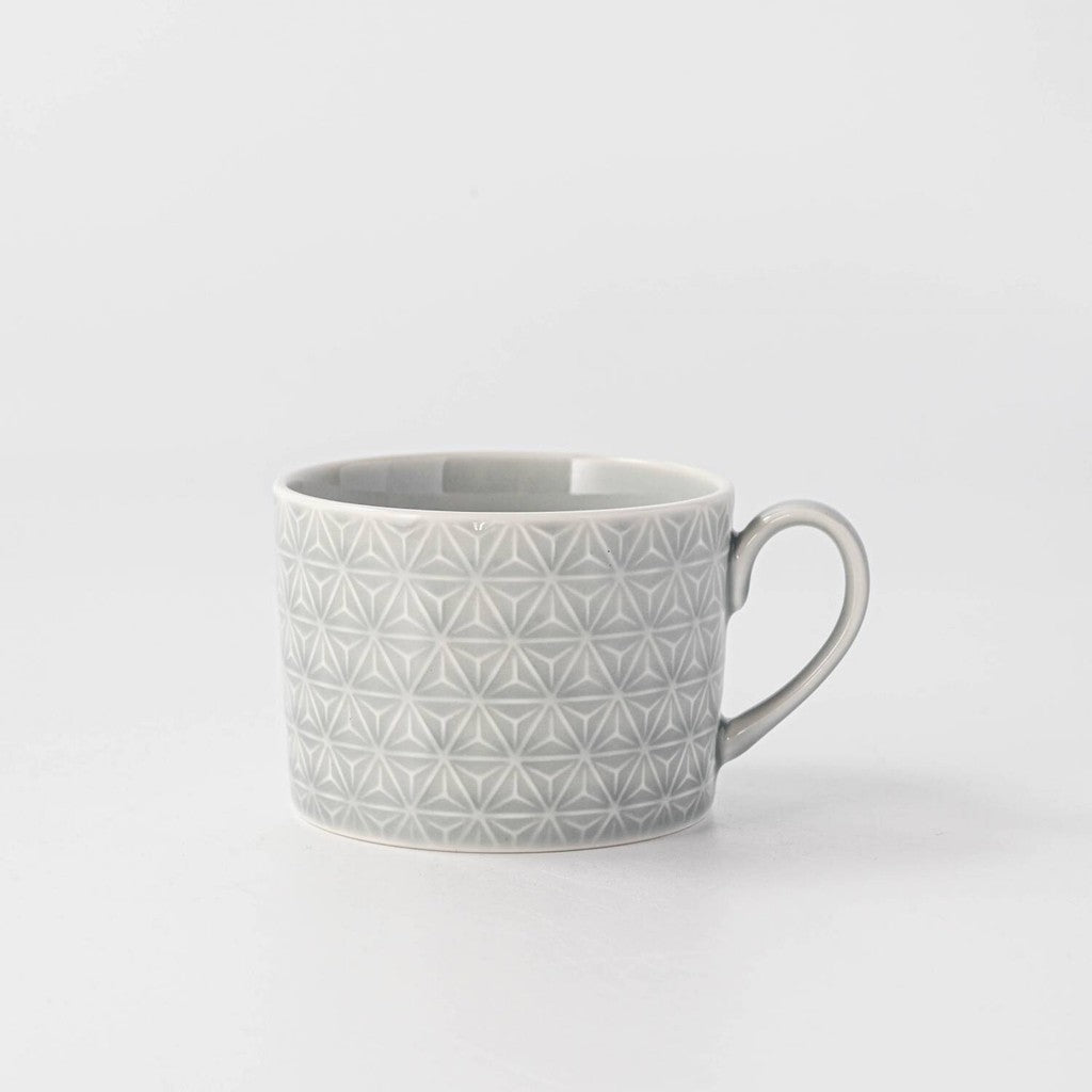 日本製 小田陶器 吉祥紋薄灰咖啡杯盤組 280cc | 咖啡杯組 咖啡杯 茶杯 杯碟組 日本咖啡杯盤組