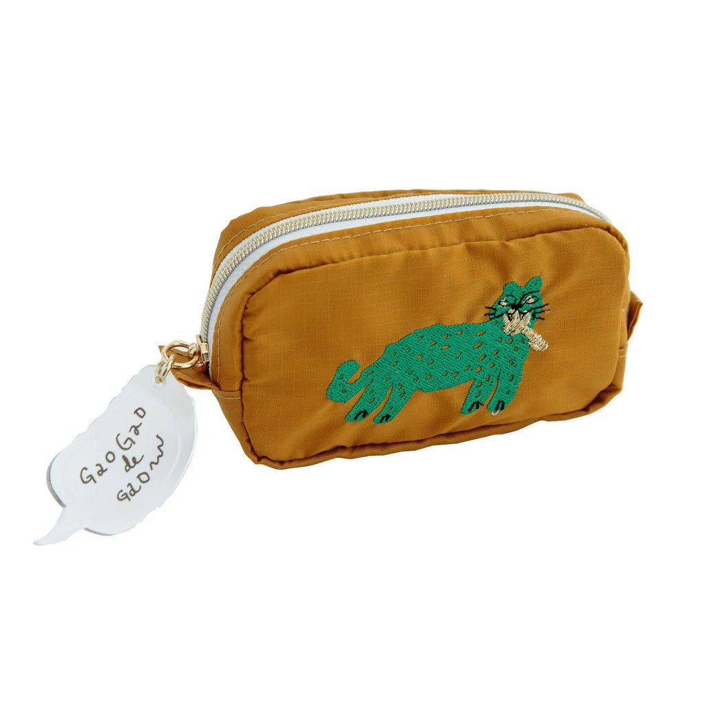 日本 CDF 趣味動物刺繡首飾盒/收納包 | 配件包 鑰匙包 戒指盒 化妝袋 飾品收納 BISQUE