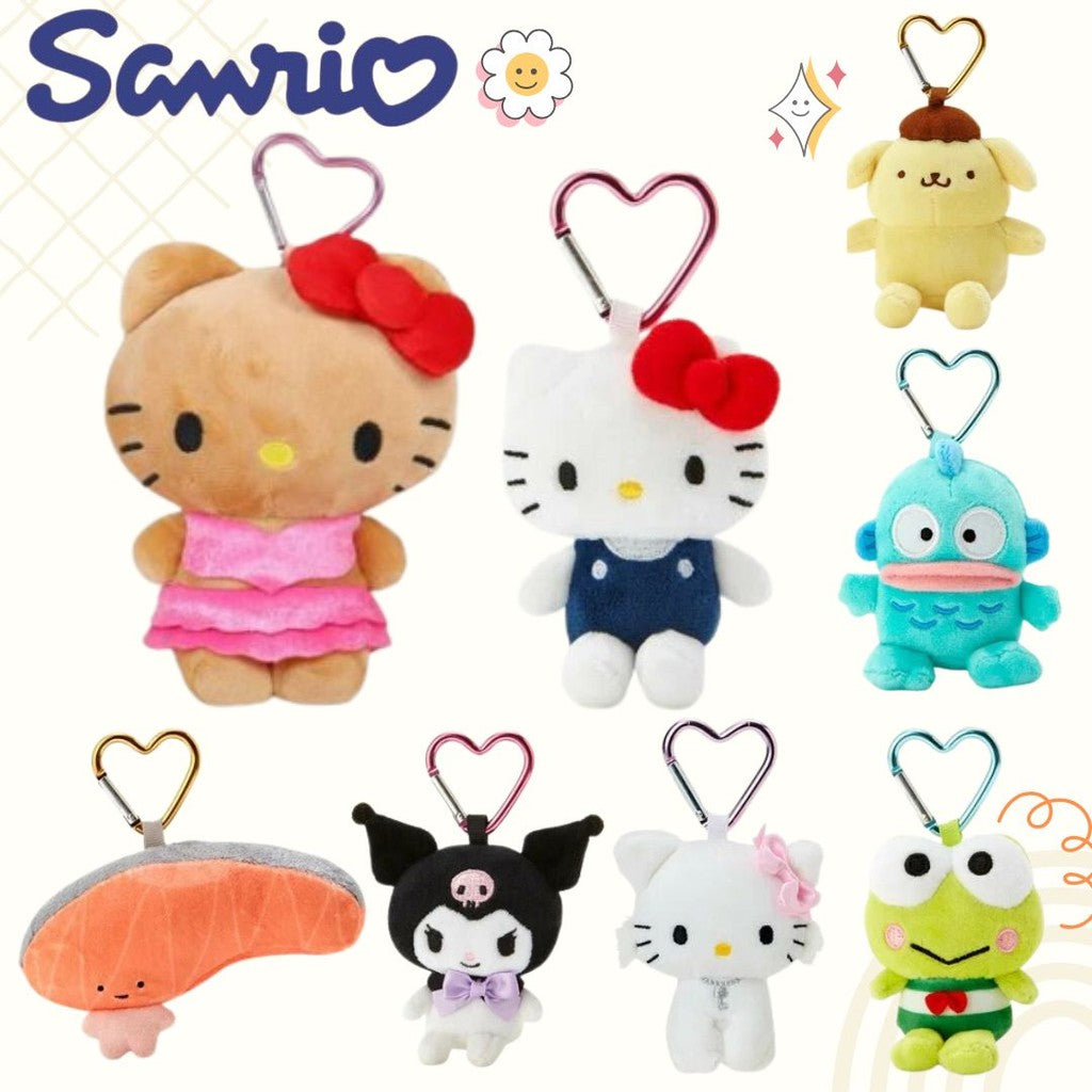 日本 Sanrio 三麗鷗 愛心扣吊飾 | 燒焦kitty 鑰匙圈 包包吊飾 庫洛米 大眼蛙 人魚漢頓