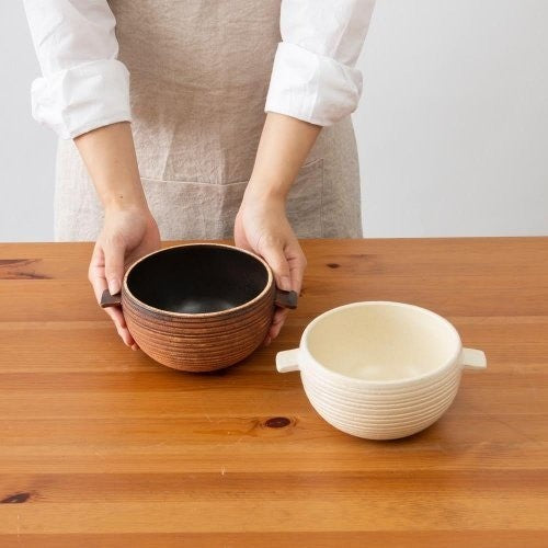 4th market 日本製 直火小千谷鍋 840cc 黑茶色 | 直火湯碗 一人湯鍋 可直火/烤箱