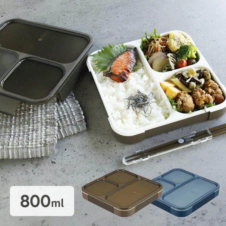 日本 CB JAPAN 薄型分隔便當盒 600/800ml | 抗菌便當盒 可直立 湯汁不易漏 可微波