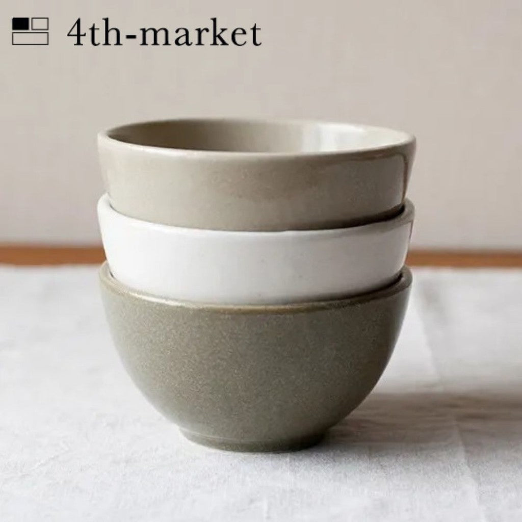 4th market 日本製 Diska志野釉半瓷碗 三色 | 陶碗 飯碗 小碗 厚釉 粗陶碗