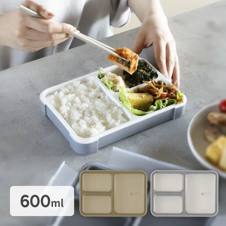 日本 CB JAPAN 薄型分隔便當盒 600/800ml | 抗菌便當盒 可直立 湯汁不易漏 可微波