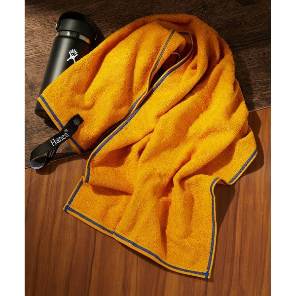 Hanes 浴巾 快乾運動毛巾 小浴巾 健身登山游泳必備 附收納袋