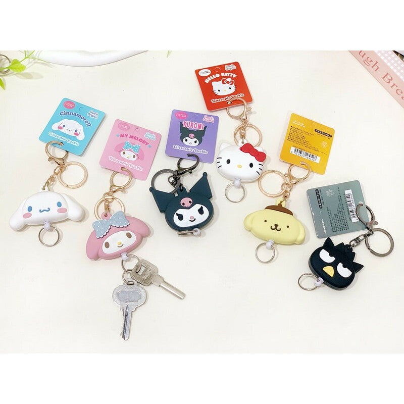 日本 正版三麗鷗 矽膠伸縮鑰匙圈 | Sanrio 易拉扣 鑰匙扣 酷洛米 美樂蒂 凱蒂貓