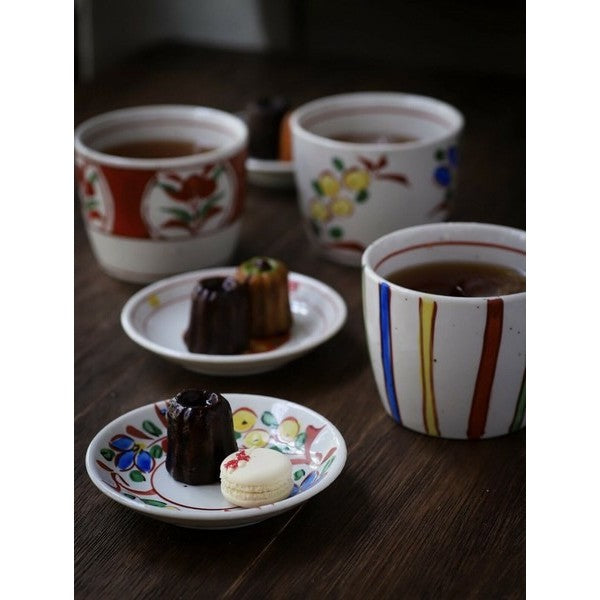 日本製 美濃燒 吾山窯 手繪楓葉杯碟 | 豬口杯 蒸蛋杯 蕎麥麵杯 小碟子 點心盤