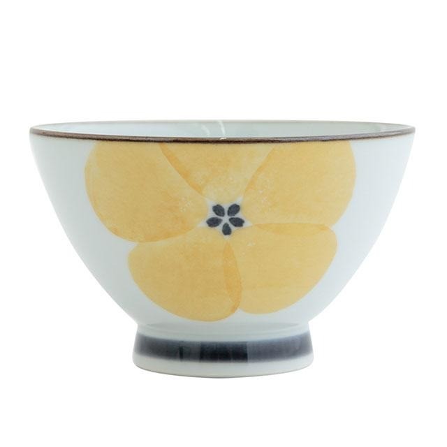 日本製 BISQUE 波佐見燒 花卉飯碗 三色 | 小碗 陶瓷碗 夫妻碗 對碗 家庭用碗