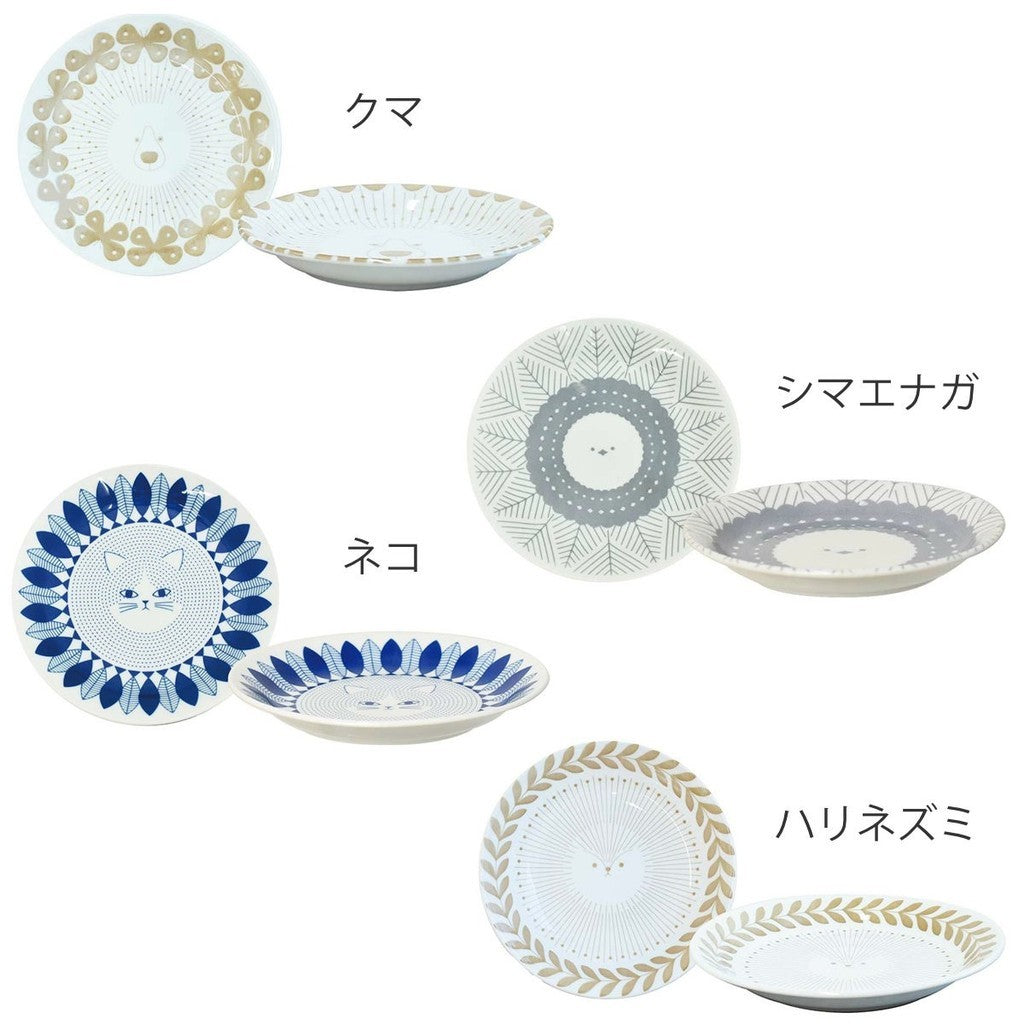 日本製 逸品社 sumica 刺蝟/貓咪/熊/鳥大臉碗盤 | 義大利盤 咖哩碗 陶瓷碗盤 北歐風