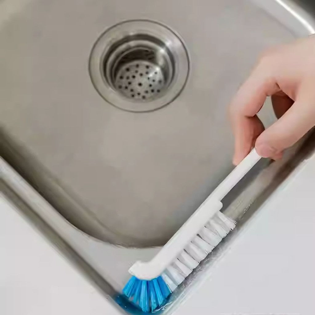 日本 Aisen 直角彎頭清潔刷 | 廚房/水槽/杯子/縫隙/排水口 零死角清潔刷 長柄清洗刷