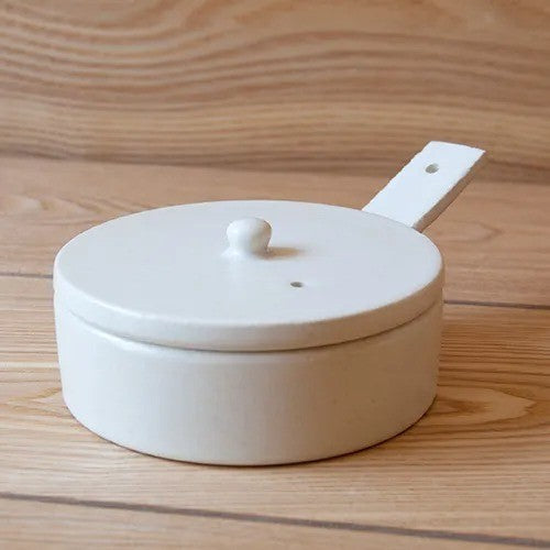 4th market 日本製 耐熱陶瓷煎鍋 附鍋蓋 | 可直火/烤箱 焗烤/蒸煮/煎烤料理 兩色