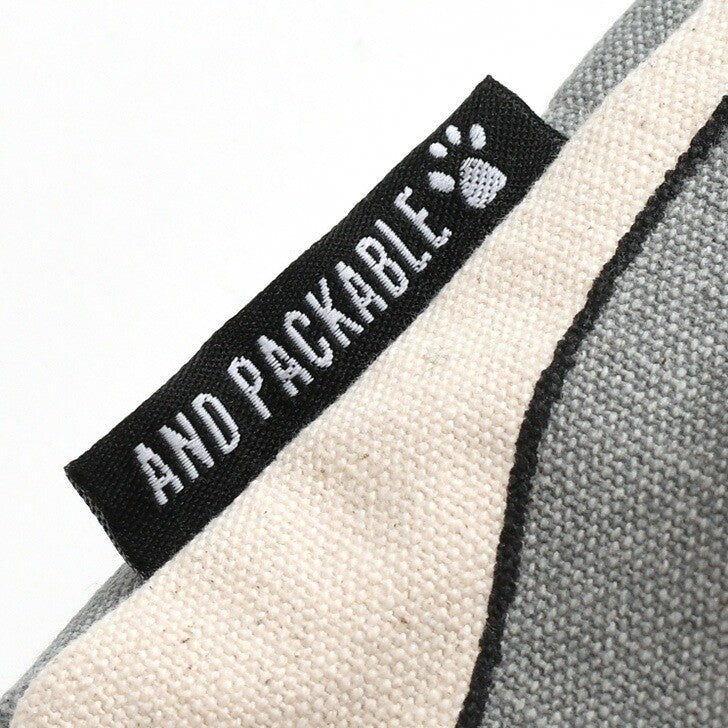 日本 AND PACKABLE 貓咪毛絨球收納袋 | 帆布袋 萬用袋 小物包 眼鏡包 純棉