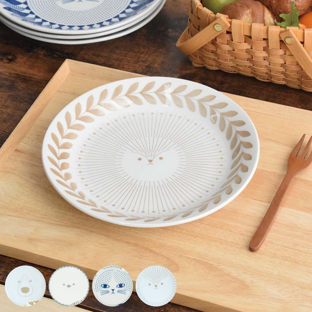 日本製 逸品社 sumica 刺蝟/貓咪/熊/鳥大臉碗盤 | 義大利盤 咖哩碗 陶瓷碗盤 北歐風