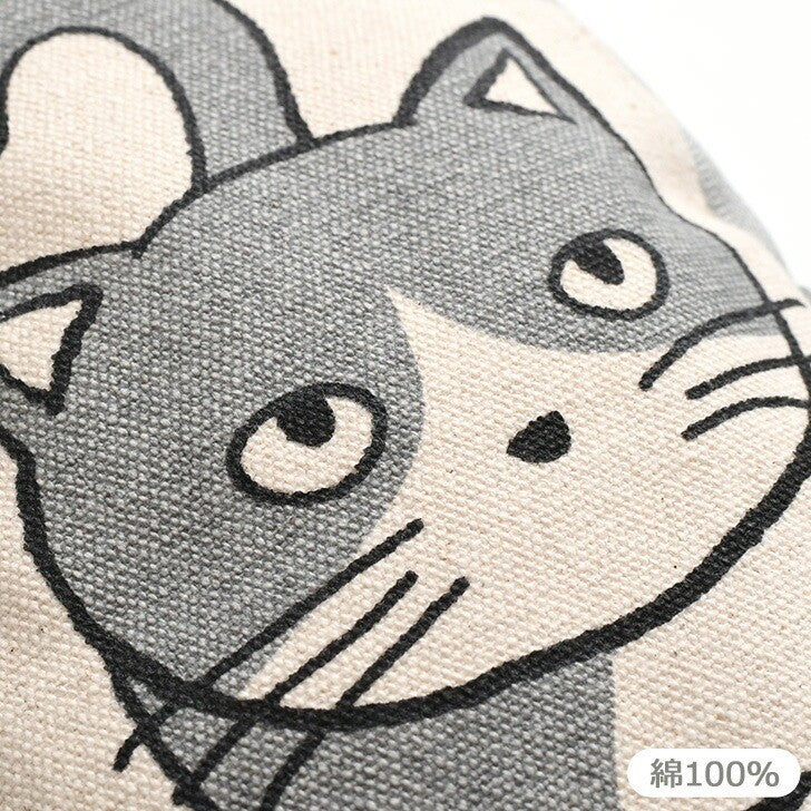 日本 AND PACKABLE 貓咪毛絨球收納袋 | 帆布袋 萬用袋 小物包 眼鏡包 純棉