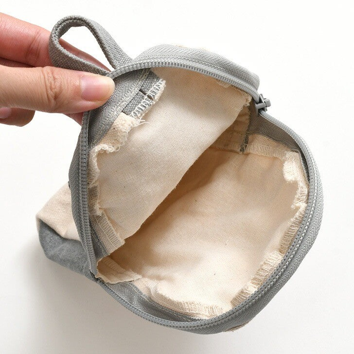 日本 AND PACKABLE 貓咪毛絨球收納袋 | 帆布袋 萬用袋 小物包 眼鏡包 純棉