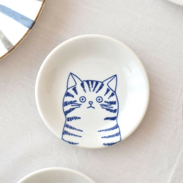 日本製 美濃燒 SHICHITA 貓咪圖案11公分盤 | 餐盤 盤子 甜點盤 分菜盤 陶瓷盤 貓奴必收