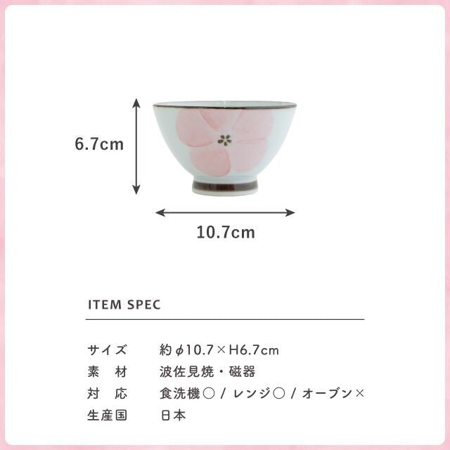 日本製 BISQUE 波佐見燒 花卉飯碗 三色 | 小碗 陶瓷碗 夫妻碗 對碗 家庭用碗