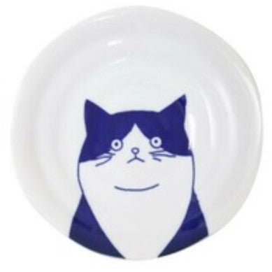 日本製 美濃燒 Shichita 陶瓷貓咪圓盤 16cm | 點心盤 水果盤 沙拉盤 甜點盤