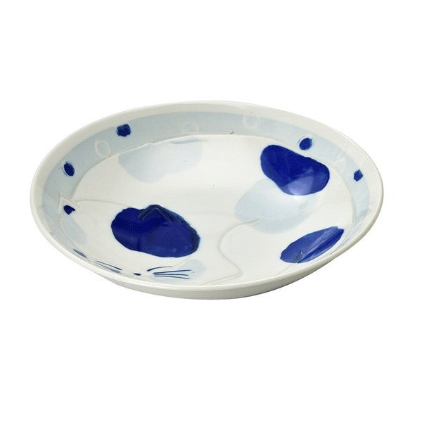 日本製 春眠貓咪和風餐盤 22cm | 陶瓷盤 義大利麵盤 貓咪圖案 淺盤 輕量餐盤