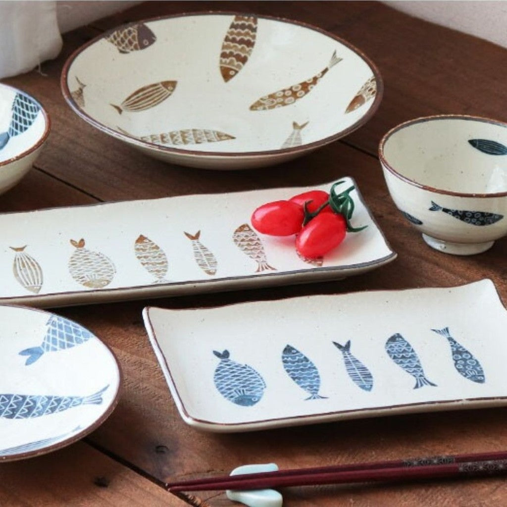 日本製 美濃燒 魚器系列碗盤 | 燒烤盤 長方盤 陶瓷碗盤 烤魚盤 飯碗 湯碗