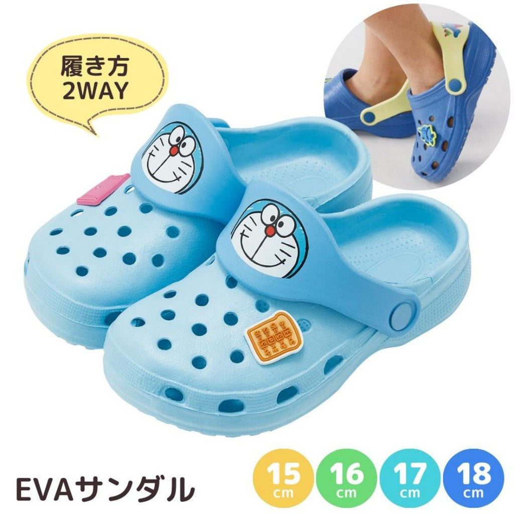 日本 Skater 輕便兒童涼鞋 | 卡通 洞洞鞋 布希鞋 EVA 拖鞋 可固定腳跟 哆啦A夢 恐龍