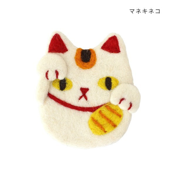 日本進口 尼泊爾手工製 羊毛氈杯墊 | 富士山 柴犬 招財貓 手工 羊毛 隔熱墊 墊子 杯墊