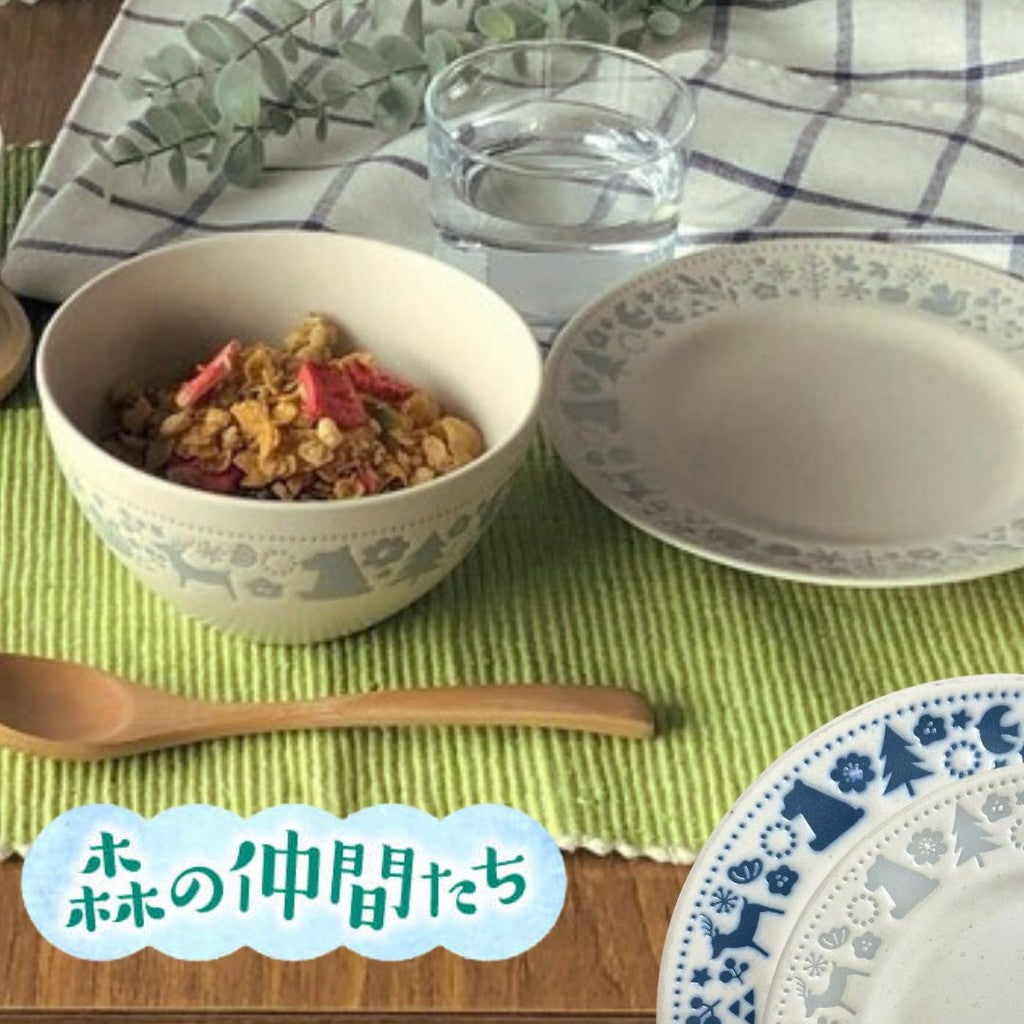 日本製 美濃燒 森林之友碗盤 | 陶瓷碗 麥片碗 沙拉碗 甜點盤 水果盤 北歐風