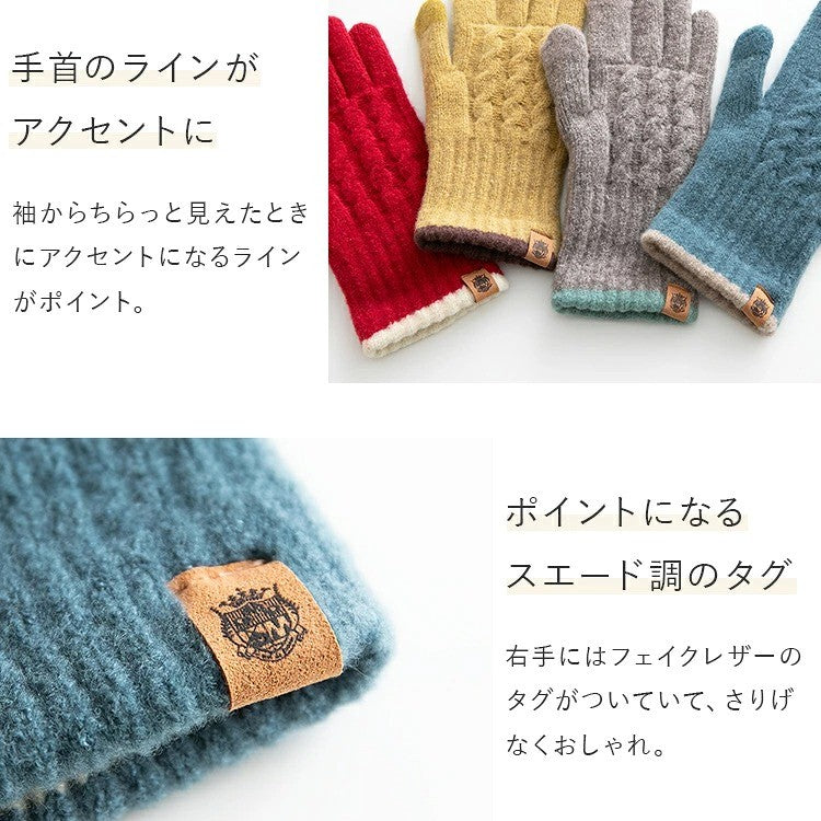 BISQUE 針織保暖手套 日本製 男女適用 | 可划手機 穿搭配件 情侶手套 Tehtava+