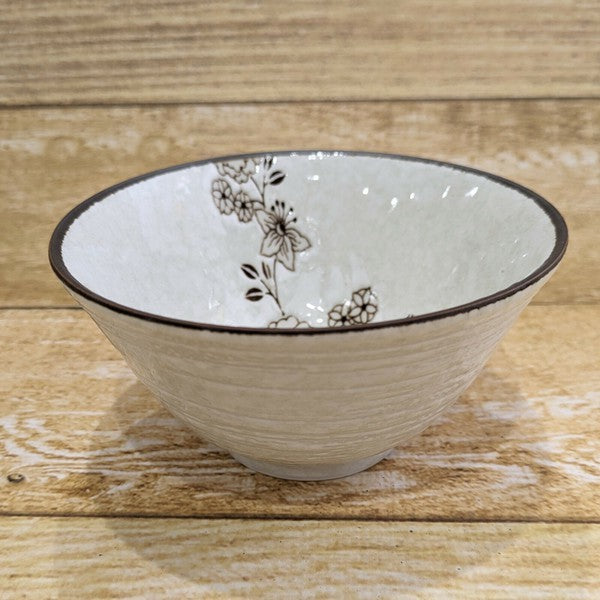 日本製 職人手作窯燒 花卉連鎖紋 美濃燒 陶瓷碗 | 拉麵碗 飯碗 湯碗 烏龍麵碗 咖哩碗 日式和風食器