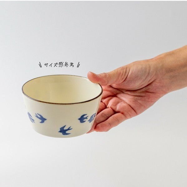 日本製 美濃燒 tsubame 藍色燕子陶瓷碗盤 | 陶瓷盤 圓盤 麥片碗 湯碗